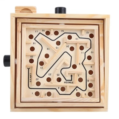 Holz Labyrinth Brettspiel Kid Salden Ball Labyrinth Bord Pädagogisches - Bild 1 von 4
