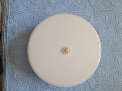 1950s Handmade Milk Glass Flush Mount 14" Light Fixture - Image 1 of 4