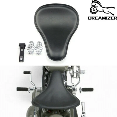 Asiento Bobber Solo negro para motocicleta 3" resorte para Harley Dyna Wide Glide Low Rider Foto 1 de 4