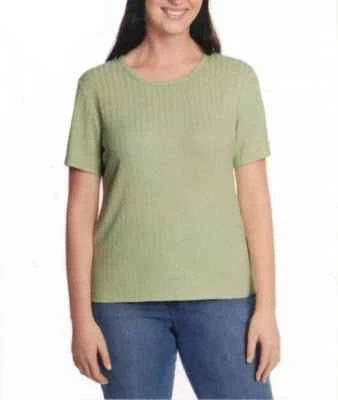 Camiseta acanalada vintage America para mujer, verde, talla XL Foto 1 de 4