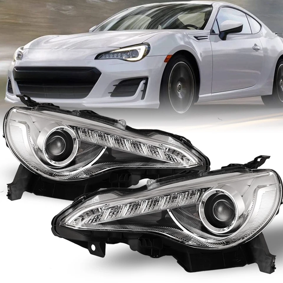 Headlights For 2013-2016 Subaru BRZ /Scion FR-S /Toyota 86 LED Projector Chrome - Image 1 of 4