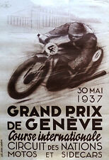 1937 Geneva Grand Prix Motorcycle Race - Promotional Advertising Poster