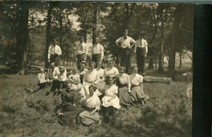 Antique (1910) Large Family Portrait Real Photo Postcard - Picture 1 of 2