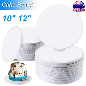 10" 12" Inch Masonite Cake Board 5mm White Round 10Pcs Wedding Favour Cake Boxes - Picture 1 of 6