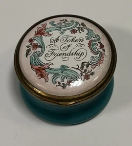 Halcyon Days England "A Token of Friendship" Lidded Trinket Box - Picture 1 of 4