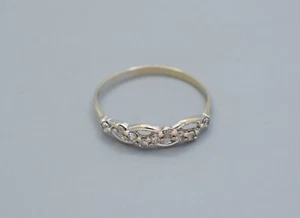 (MA5) Lady's 10K Two tone Gold Cubic Zirconia CZ Ring 0.9 Grams Size 7 - Picture 1 of 6
