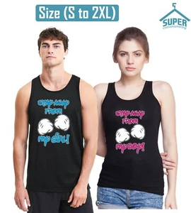 Stay Away From My Girl Boy Couple TANK TOP Matching Couple Cartoon Hands Tee tan - Picture 1 of 3