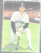 1987 Mothers Cookies Jim Presley 4 Seattle Mariners Baseball Cards 