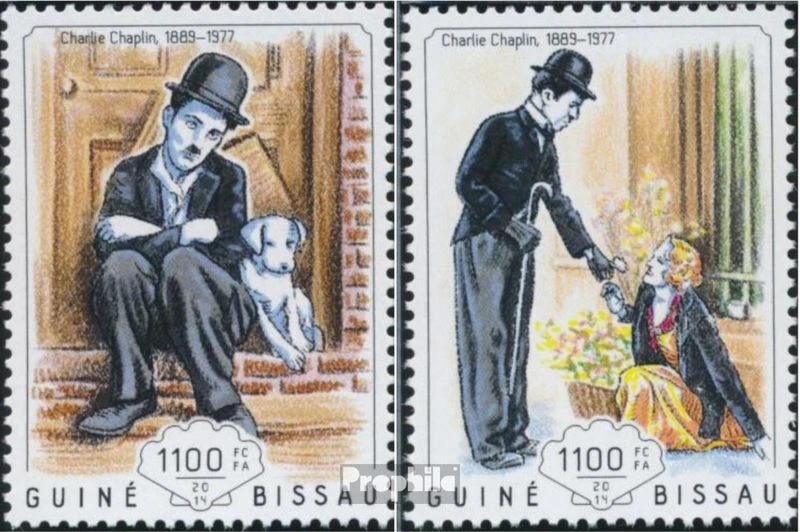 Selos Guiné-Bissau 2014 Mi 7051-7052 (completo. edição) MNH 2014 Charlie Chapli - Imagem 1 de 1