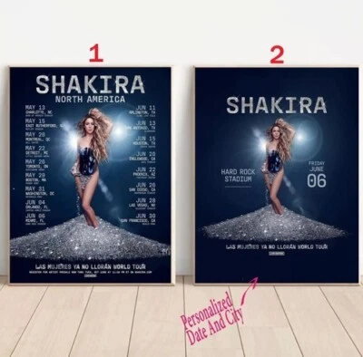 Custom Shakira Announces New 2025 North America Dates, Custom Date and City - Image 1 of 4