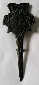 Scottish Kilt Pin Thistle Heritage Jet Black Finish 4"/Thistle Hilt Pins Brooch - Picture 1 of 1