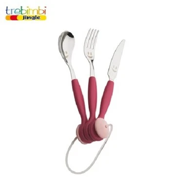 LUSTIGE KINDERBESTECK 700327 TREBIMBI JINGLE ROSA - RIVADOSSI SANDRO NEU/OVP