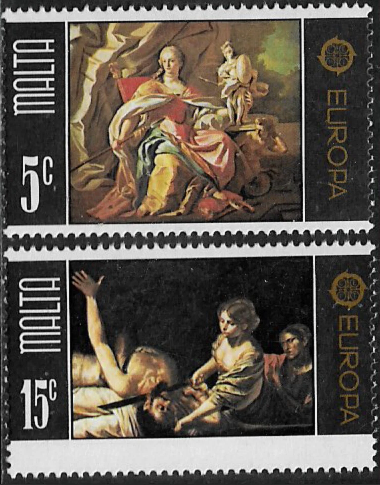 Malta #SG543-SG544 MH 1975 Europa CEPT Paintings Boulonge Mura [Toned][495-496] - Image 1 of 1