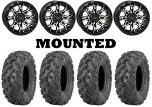 Kit 4 Quadboss QBT447 Tires 26x9-12 on System 3 ST-6 Machined Wheels IRS - Picture 1 of 5