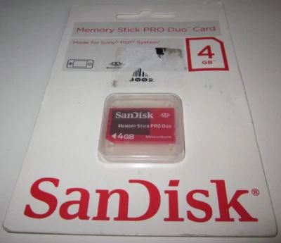 MEMORY STICK PRO DUO 4 GB SANDISK PLAYSTATION SONY PSP PS3 MEMORY CARD NUOVA - Immagine 1 di 4