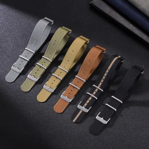 20mm 22mm Military Nylon Watch Strap Durable Watch Band Ribbed Breathable Nylon - Picture 1 of 22