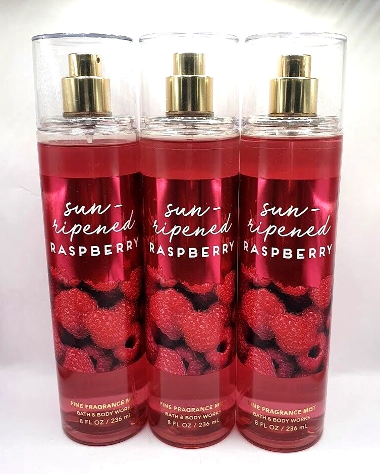 BATH AND BODY WORKS SUN-RIPENED RASPBERRY BODY MIST 8 FL OZ EACH (3 PIECES) - Image 1 of 1