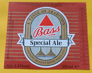 Bass - Special Ale - Ulster Brewery , Belfast - 550ml - Vintage Beer Label 1996