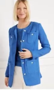 Talbots 18w Tweed Topper Coat blue Color Runs Bigger - Picture 1 of 9