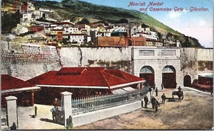 Postal antigua del mercado morisco y puerta de casamatas de Gibraltar B115 - Imagen 1 de 2