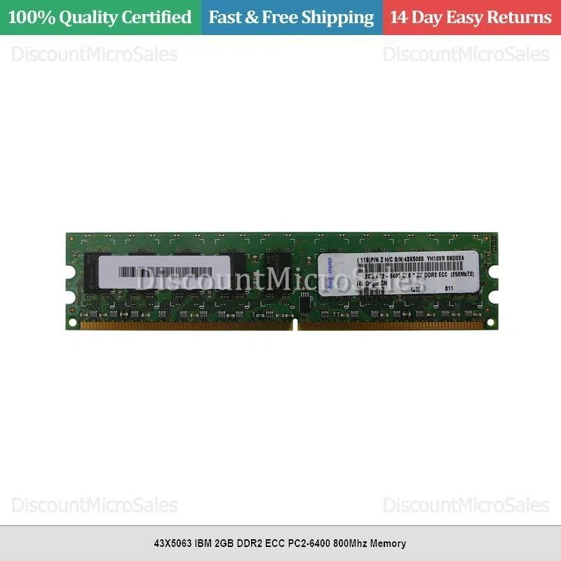 43X5063 IBM 2GB DDR2 ECC PC2-6400 800Mhz Memory - Image 1 of 1