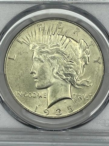 1935 Peace Dollar PCGS MS63 Cover