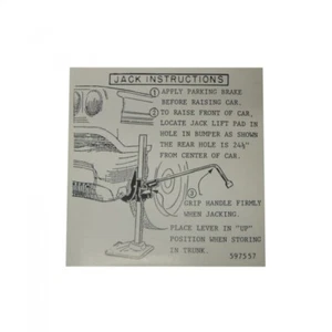 1958 Oldsmobile Jack Instructions Tag / Decal - Bild 1 von 1