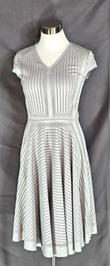 EPOCA -Silver Fit and Flare Dress - Size 40 Japan (US medium)- Made in Japan - Picture 1 of 3