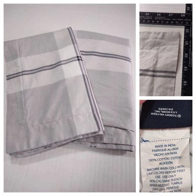 Tommy Hilfiger Juego De 2 Fundas De Almohada Estándar A Cuadros Gris Brida Fundas Par Foto 1 de 4