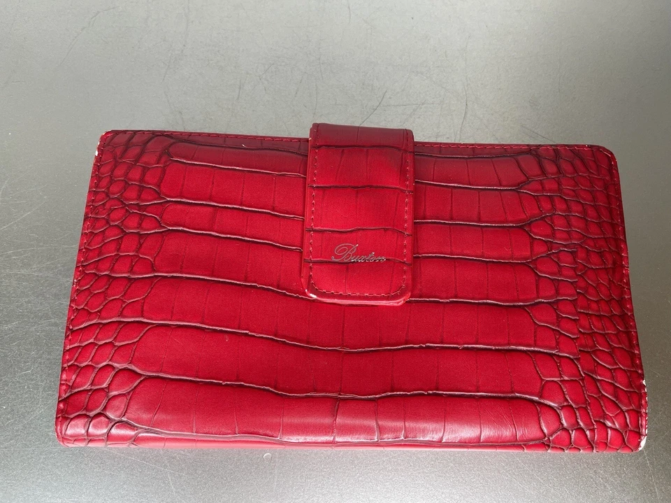 Carteira Snap BUXTON VERMELHA Couro Sintético Vermelha Pele de Cobra - Imagem 1 de 4
