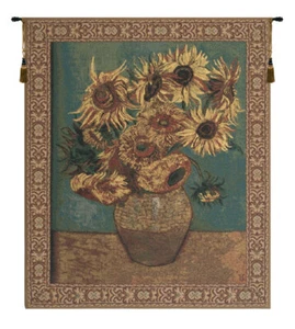 Girasoles por Van Gogh Bodegón Floral Tapiz Belga Arte de Pared Colgante - Imagen 1 de 6