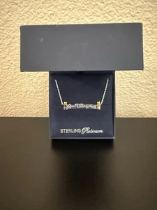 WALT DISNEY WORLD PARKS 2025 CRISLU ENTRANCE MARQUEE NECKLACE STERLING PLATINUM - Picture 1 of 7