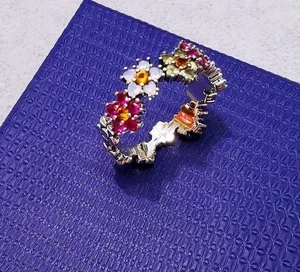 Thomas Sabo Ring Blumen farbige Steine silber TR2337-342-7 Größe 58 - Bild 1 von 9