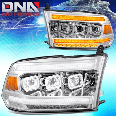 Par de faros esquineros ámbar carcasa cromada para Ram 1500 2500 3500 2013-2024 Foto 1 de 4