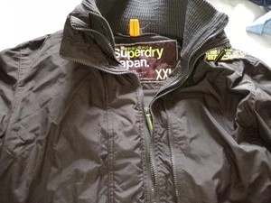 Superdry Uomo Giacca a Vento Nera XXL Chiusura Multi Zip Logo Ricamato - Foto 1 di 7