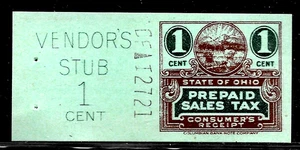 HICK GIRL-MINT STATE OF OHIO 1 CENT SALES TAX STAMP X4554 - Picture 1 of 2