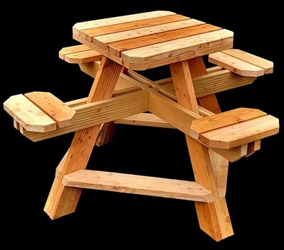 Gartenmöbel Partytisch Sitzgruppe Rustikale 4 Sitzplätzen Biergarten Stehtisch - Bild 1 von 4