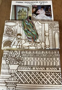 2 Fabric Dollhouse Panels Better Homes Gardens #15964 Vintage 1978 32 X 40 Nice - Picture 1 of 18