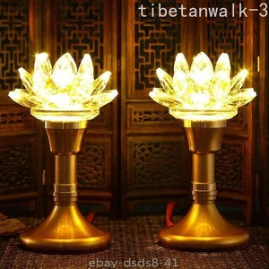 Lampada loto led lega buddismo tempio 14 cm luci santuario casa fortunata collezione - Foto 1 di 8