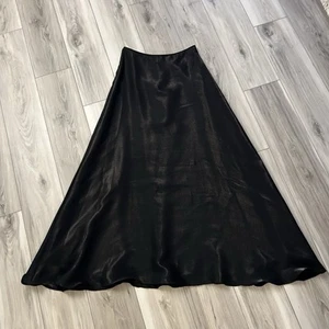 Vintage Scott McClintock Damen-Maxirock metallic schwarz Größe 10 gefüttert gebraucht, in einwandfreiem Zustand gewellter Saum - Bild 1 von 10