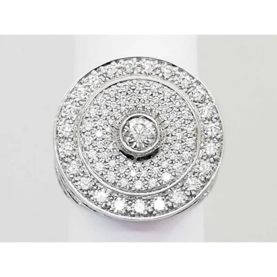 Anillo cúpula estilo halo de diamantes extraídos de tierra natural de 4,01 quilates platino talla 10,5 Foto 1 de 4