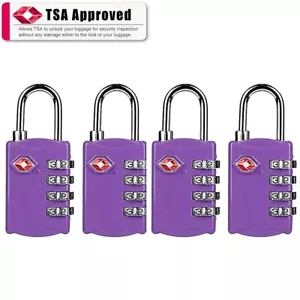 4 x TSA Approved 4 Digits Luggage Combination travel Lock Alloy Padlock Suitcase - Picture 1 of 3