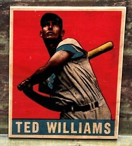 1948 Leaf Ted Williams Wood Baseball Card Sign Display - 10"x12"