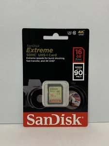 Tarjeta de memoria SanDisk 16 GB Extreme SDHC 90 MB/s UHS-I SDSDXNE-016G-GNCIN ENVÍO RÁPIDO - Imagen 1 de 2