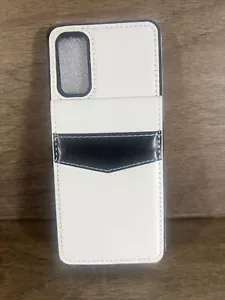 Luxruy Leather Card Wallet Case For Samsung S20 White - Picture 1 of 8