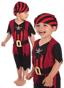 Pirata Niño Niñas Niños Niños Vestido Elegante Libro Disfraz Pequeño 2 - 3 Años - Imagen 1 de 1