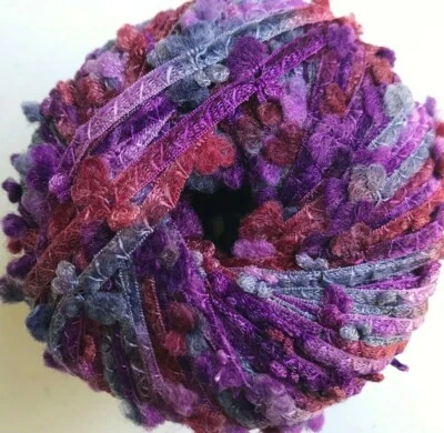Fio KFI Knitting Fever GRANITA #912 roxo cinza ferrugem fita bandeira  - Imagem 1 de 3