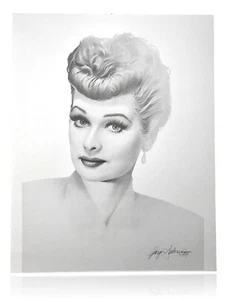 Lucille Ball 19x24 Lithograph By Artist Gary Saderup Signed Poster I Love Lucy - Picture 1 of 2