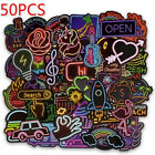 50Pcs neon light style cute stickers for suitcase laptop guitar cool doodlYXi1