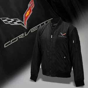 2014-2019 Corvette C7 Mens Wingover Bomber Jacket with Logo and Script 637728 - Picture 1 of 10